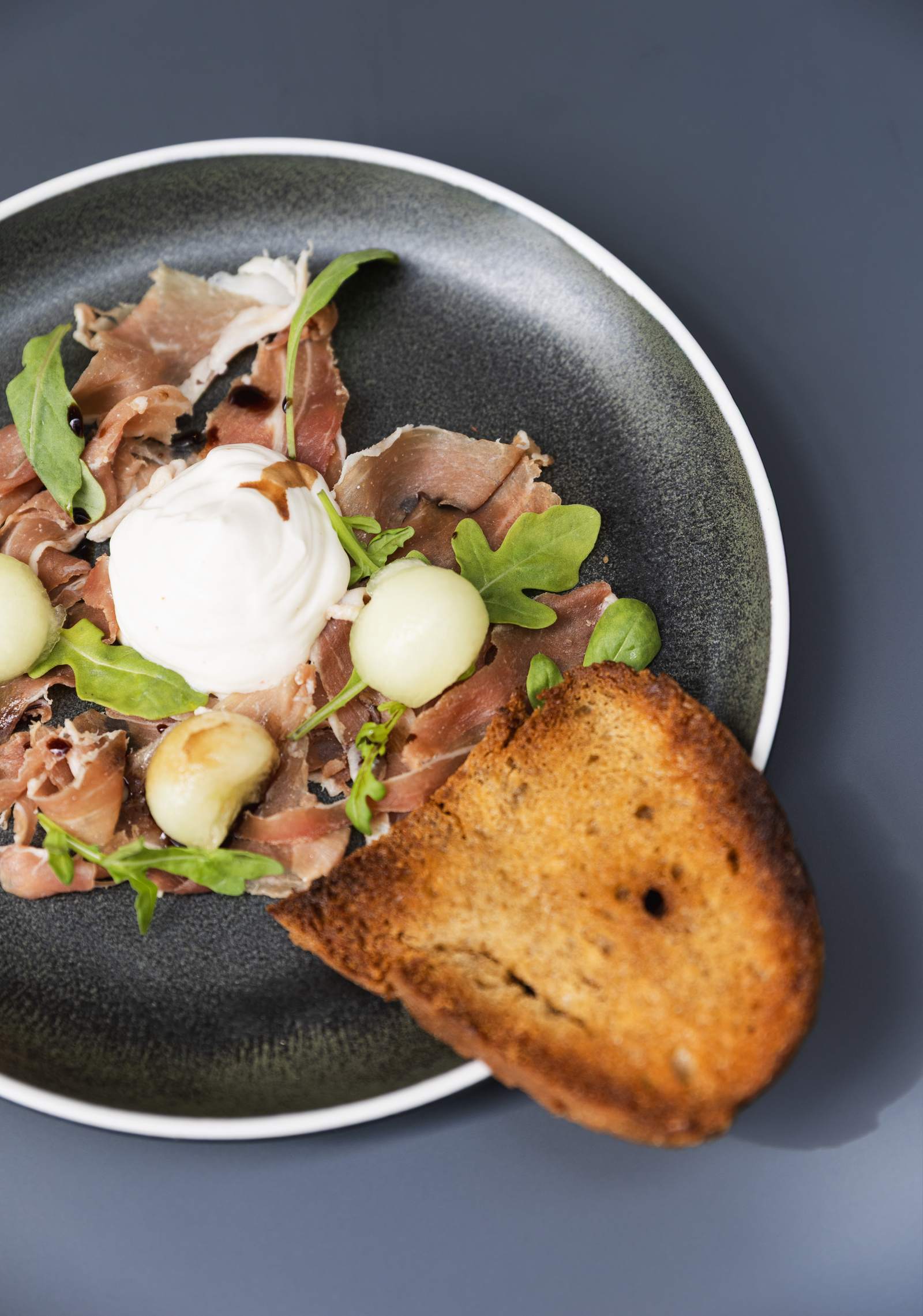 Cured ham and chèvre mousse